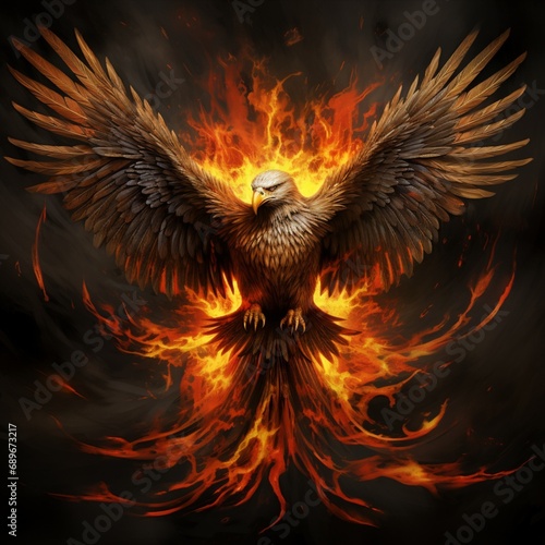 Flying eagle fire gills image Generative AI © MiltonKumar