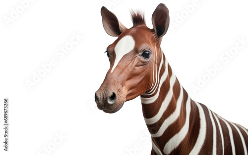 Okapi Enigmatic Forest Dweller of Congo Isolated on a Transparent Background PNG.