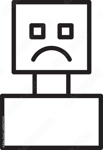 Moody Robot Icon 