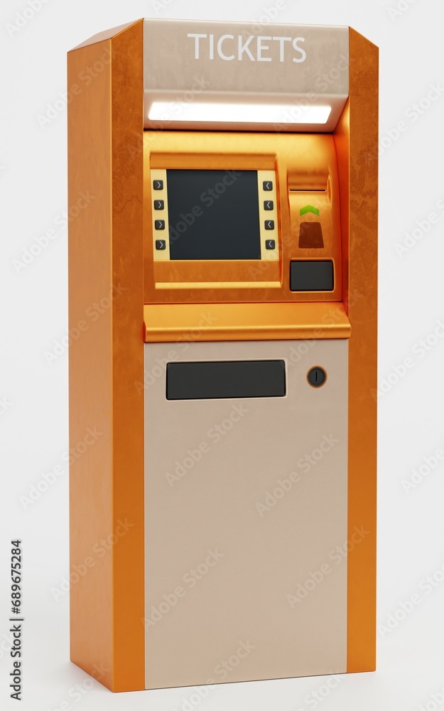 Realistic 3D Render of Ticket Machine Realistic 3D Render of Ticket Machine