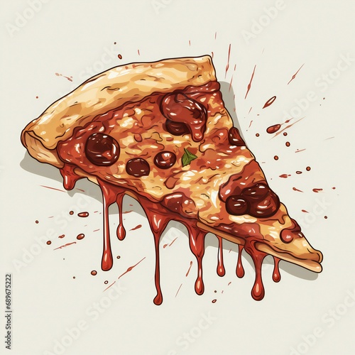pizza slice in cartoon style