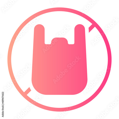 no plastic bag gradient icon