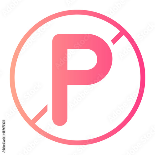 no parking gradient icon