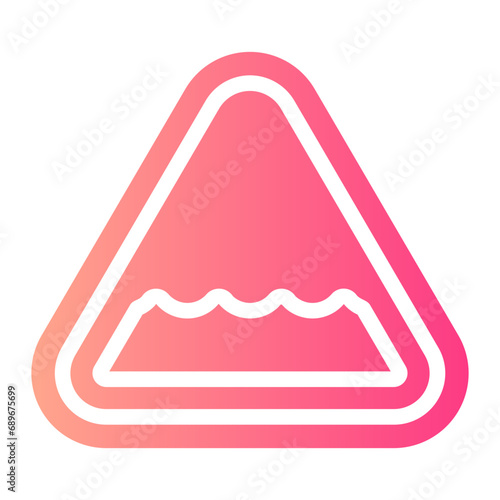 uneven road gradient icon