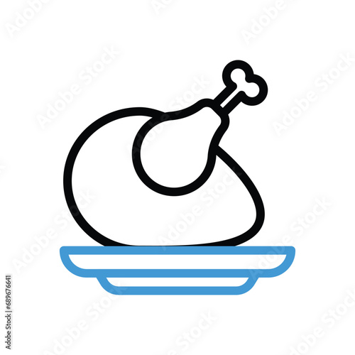 Chicken Leg Icon vector stock illustration
