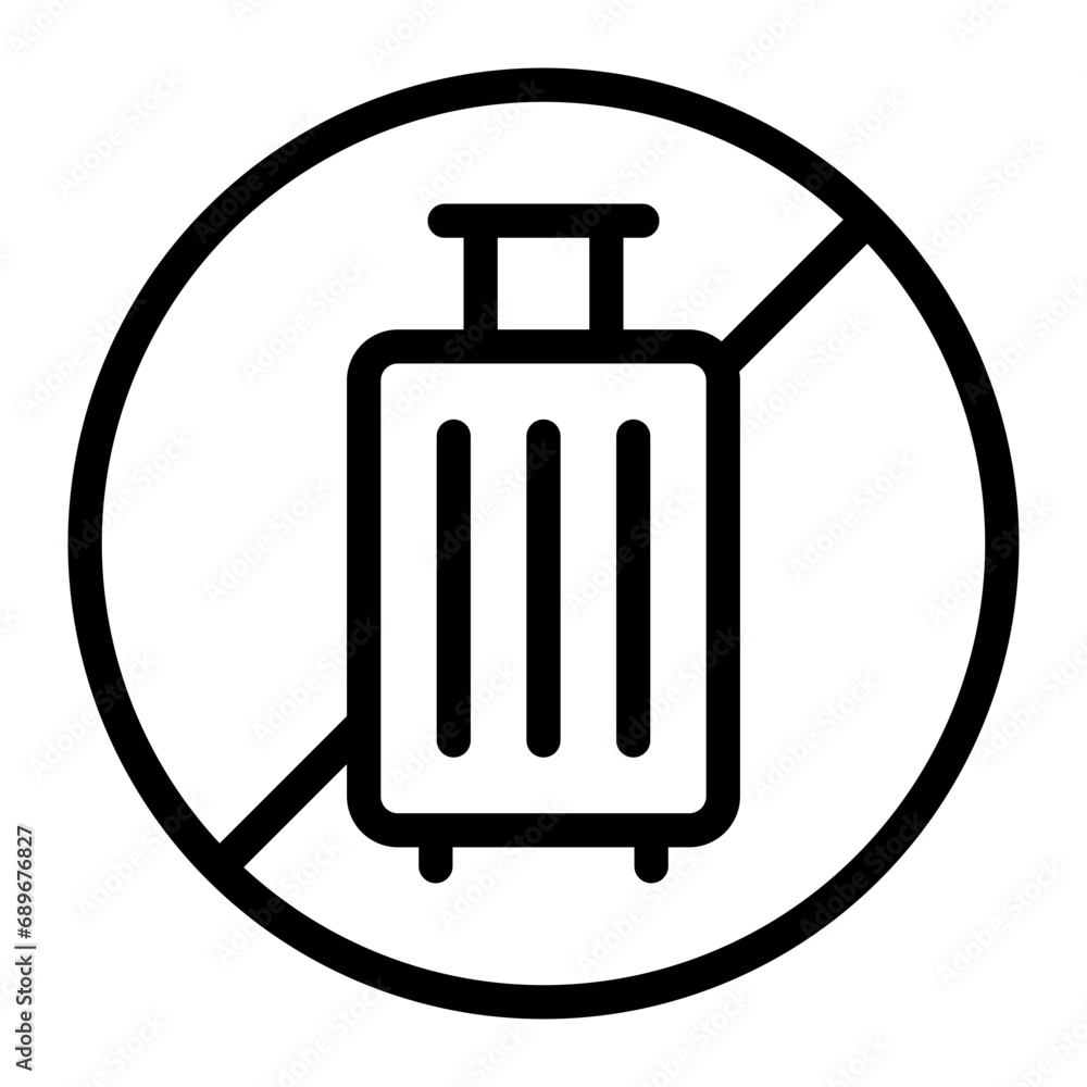 no luggage line icon no luggage line icon