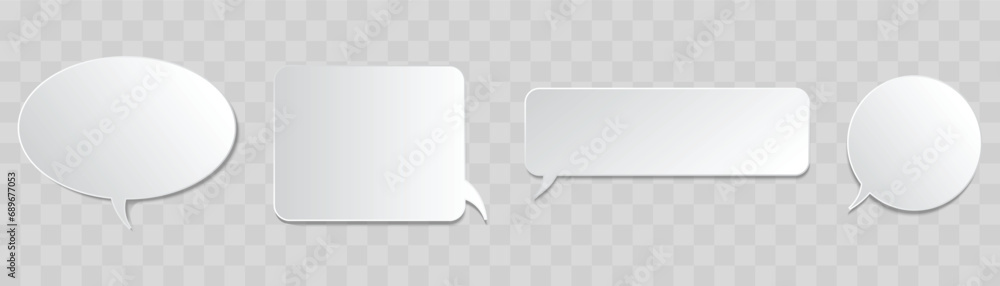 White blank speech bubbles isolated vector set. Infographic design ...