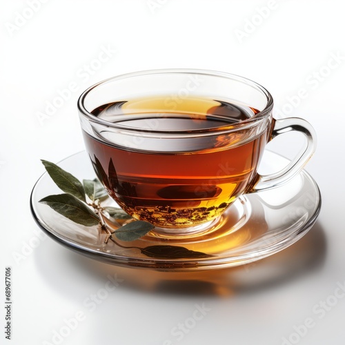 Tea Elegance: Isolated Cup of Black Tea on White Background