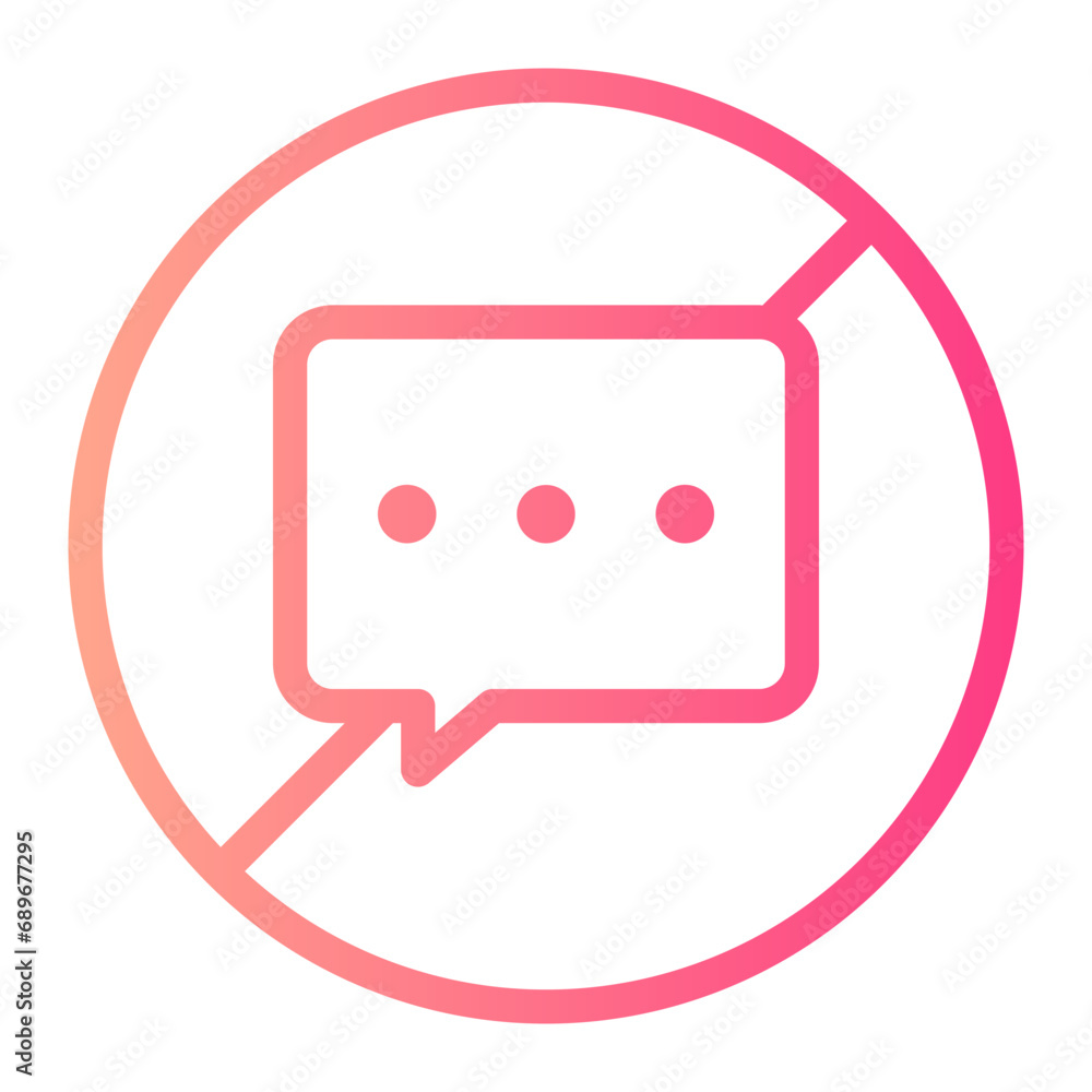 Naklejka premium no talk gradient icon