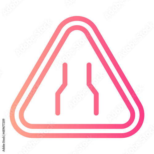narrow road gradient icon
