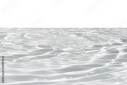 White water with ripples on the surface. Defocus blurred transparent white colored clear calm water surface texture with splashes and bubbles. Water waves with shining pattern texture background.