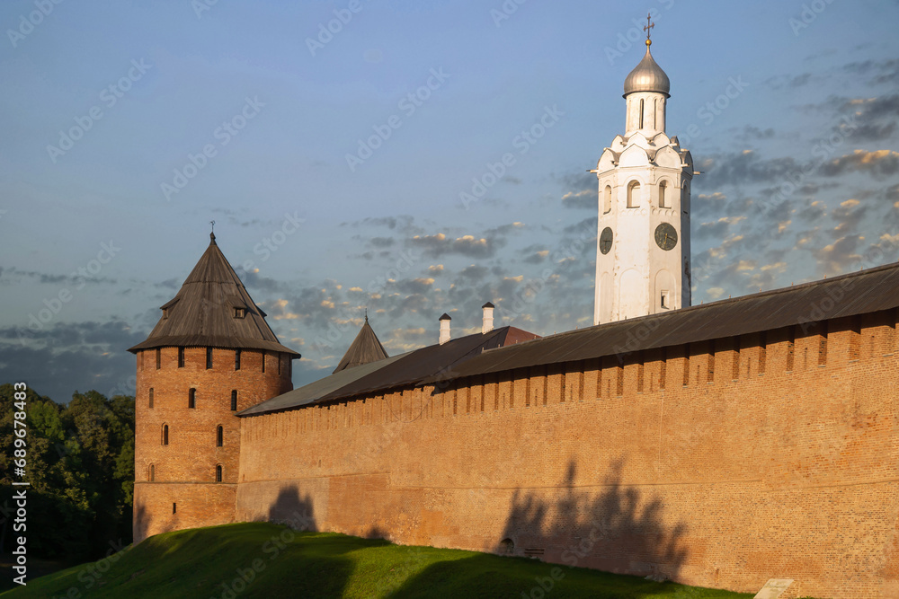 The Monument Millennium of Russia (1862) in the Kremlin of Veliky Novgorod on a sunny October morning. Russia