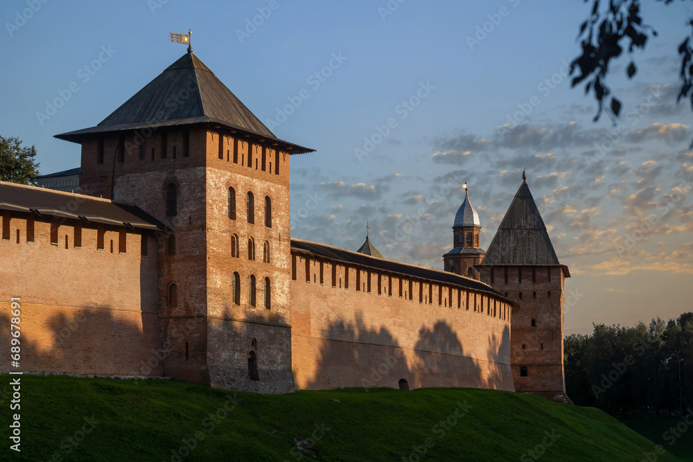 The Monument Millennium of Russia (1862) in the Kremlin of Veliky Novgorod on a sunny October morning. Russia