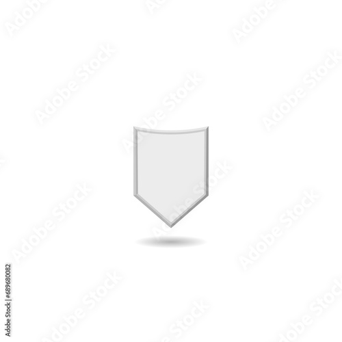 Shield 3d icon with shadow