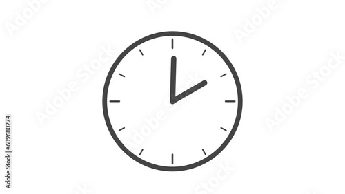 シンプルな時計の文字盤アニメーションビデオ,回転する時計の針、12時間 photo