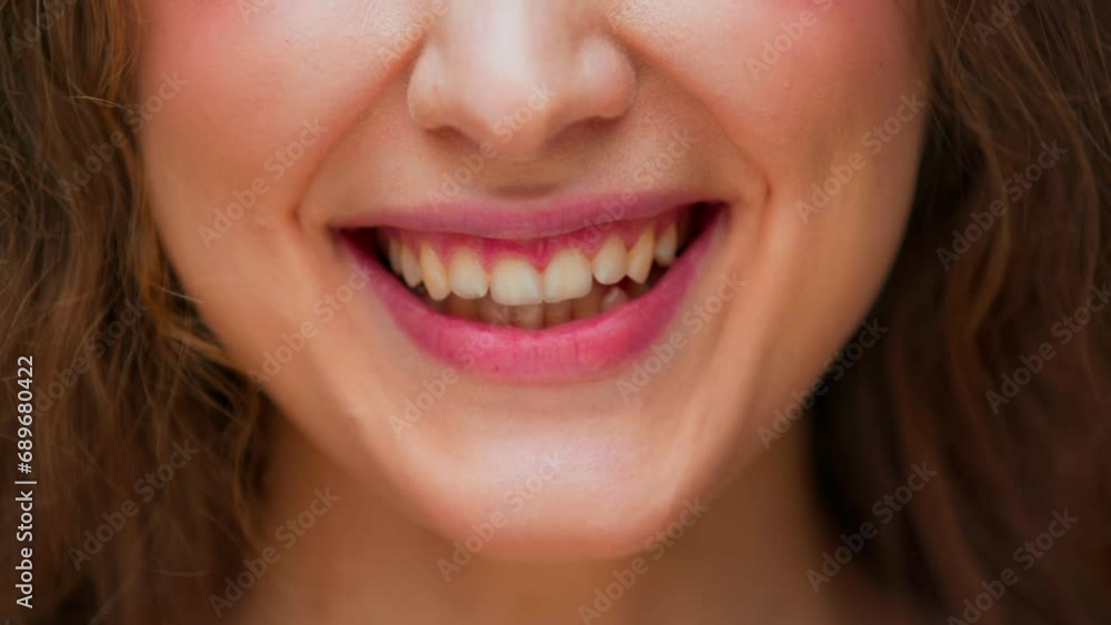 Portrait of Young Happy Woman Smiling and Laughing Wide on Camera Close Up. Inspiration to Gorgeous Skincare for Glowing Face and Nice Perfect Teeth for Female Person. Good Mood of Single Adult Girl Portrait of Young Happy Woman Smiling and Laughing Wide on Camera Close Up. Inspiration to Gorgeous Skincare for Glowing Face and Nice Perfect Teeth for Female Person. Good Mood of Single Adult Girl