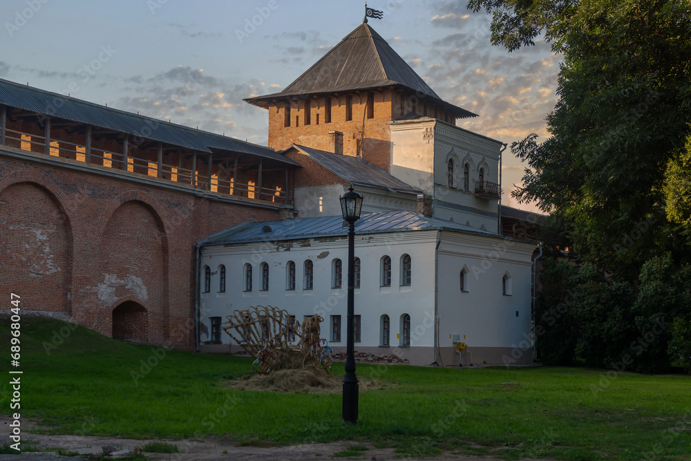 The Monument Millennium of Russia (1862) in the Kremlin of Veliky Novgorod on a sunny October morning. Russia