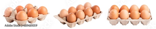 Collection of PNG. Eggs in carton isolated on a transparent background. © morepiixel
