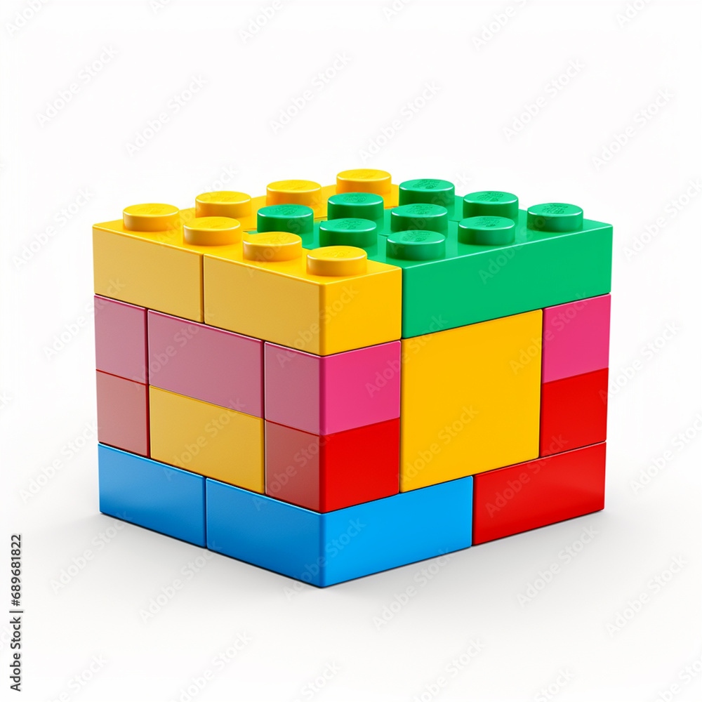 Fototapeta premium A colorful Brick which has been arranged neatly.