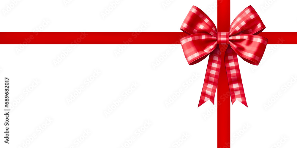 The red ribbon bow on a transparent background The red ribbon bow on a transparent background