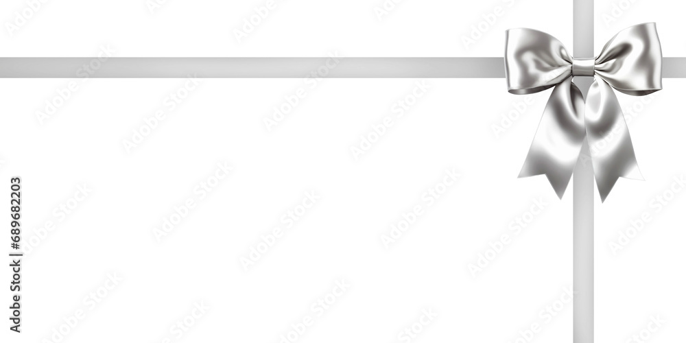The silver ribbon bow on a transparent background The silver ribbon bow on a transparent background