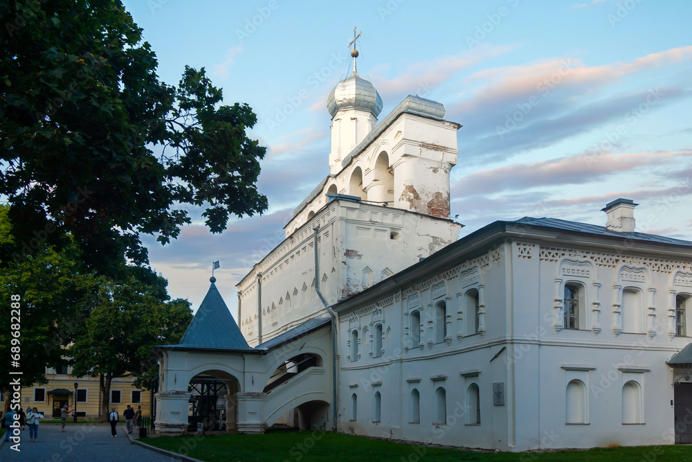 The Monument Millennium of Russia (1862) in the Kremlin of Veliky Novgorod on a sunny October morning. Russia