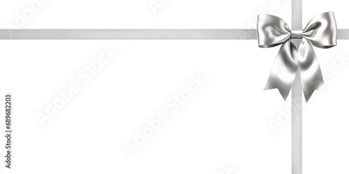 The silver ribbon bow on a transparent background