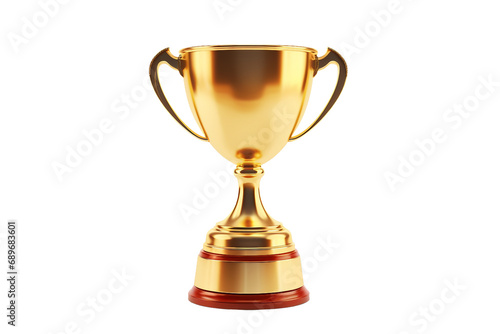 Gleaming Trophy Isolated on Transparent Background. Ai