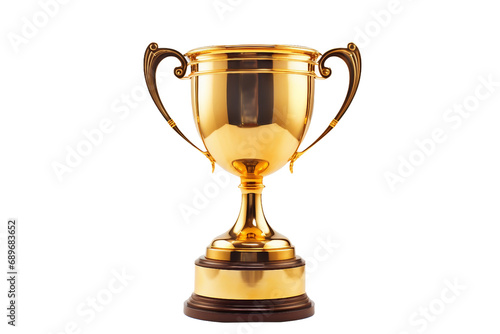 Gleaming Trophy Isolated on Transparent Background. Ai