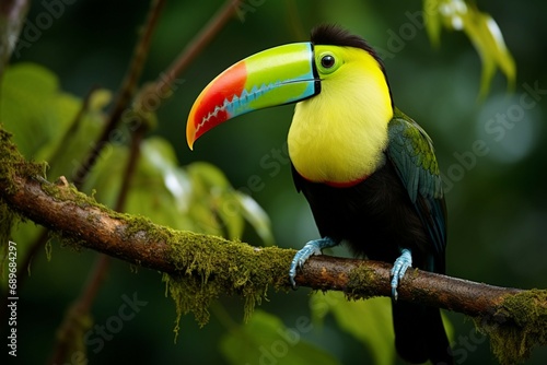 Vibrant Keel billed Toucan amidst Panamas rich vegetation a captivating wildlife scene © Muhammad Shoaib