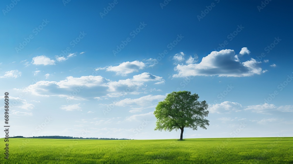 Using green field trees and blue sky as a background for a web banner is a great idea. Using green field trees and blue sky as a background for a web banner is a great idea.