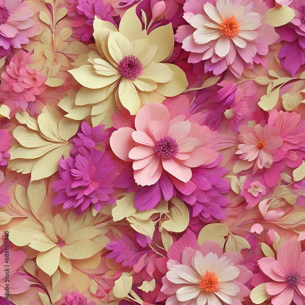 Obraz premium seamless floral pattern generative Ai 