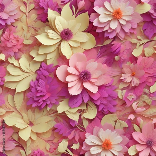 seamless floral pattern generative Ai 