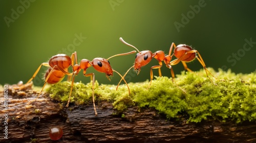 The work of a small ant colony involves working together to gather food.
