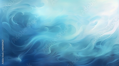 The background is composed of a tranquil blue ocean that is soft, ethereal, and dreamy. photo