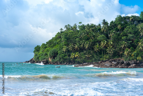 Beautiful Indian Ocean coastline on the island of Sri Lanka  Mirissa.