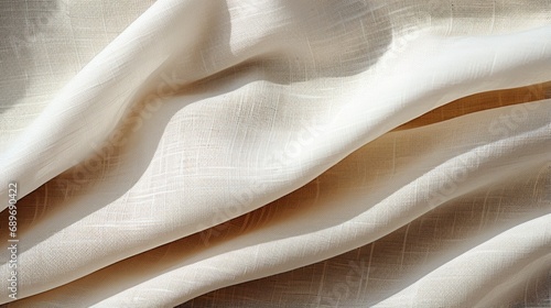 Soft ivory cloth cascades in delicate folds, embodying the timeless elegance of fabric and the allure of fashion