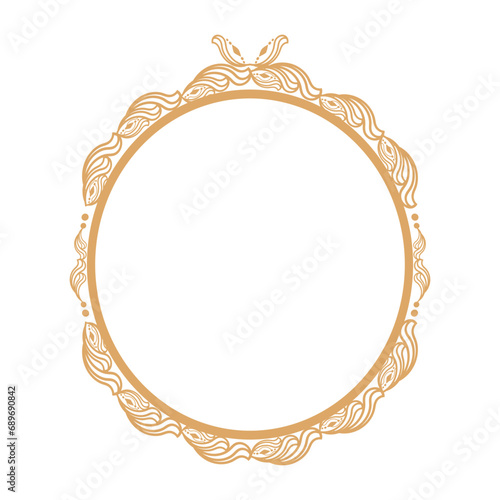 Gold frame sign isolated on white background vector.