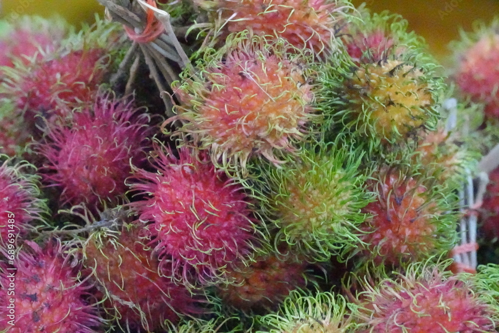 Rambutan is a tropical fruit known for its unique appearance and sweet, juicy flavor. Native to Southeast Asia, particularly Malaysia and Indonesia, it's closely related to lychees and longans.|紅毛丹 Rambutan is a tropical fruit known for its unique appearance and sweet, juicy flavor. Native to Southeast Asia, particularly Malaysia and Indonesia, it's closely related to lychees and longans.|紅毛丹