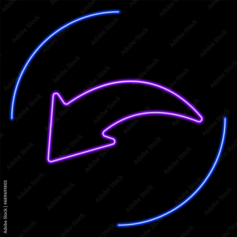 left arrow neon sign, modern glowing banner design, colorful modern design trends on black background. Vector illustration. left arrow neon sign, modern glowing banner design, colorful modern design trends on black background. Vector illustration.