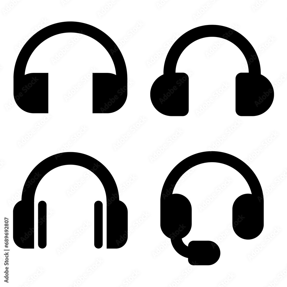 illustration of headphone icon on isolated white background illustration of headphone icon on isolated white background