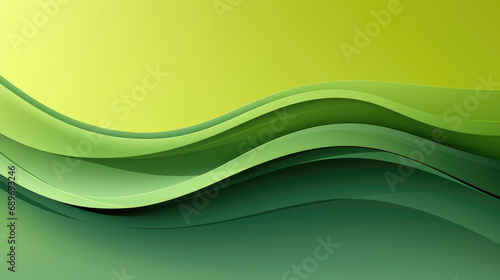 Abstract wave design in gradient shades of green and yellow, symbolizing nature's calm and serene flow.