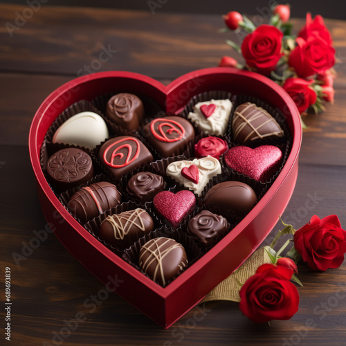 heart shaped box of chocolates © Denis