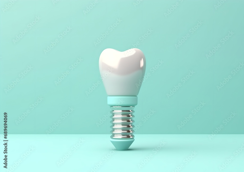 Tooth implant, 3d image generative ai. Tooth implant, 3d image generative ai.