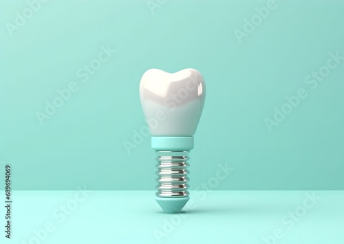 Tooth implant, 3d image generative ai. photo