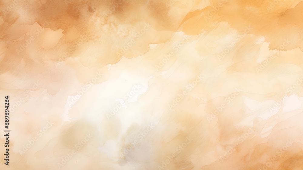 Obraz premium An artistic abstract watercolor background with a harmonious blend of beige tones, creating a soft, neutral, and versatile backdrop for various design projects.