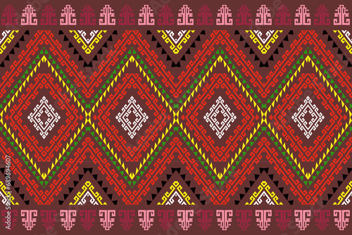Traditional ethnic,geometric ethnic fabric pattern for textiles,rugs,wallpaper,clothing,sarong,batik,wrap,embroidery,print,background, illustration © Noke