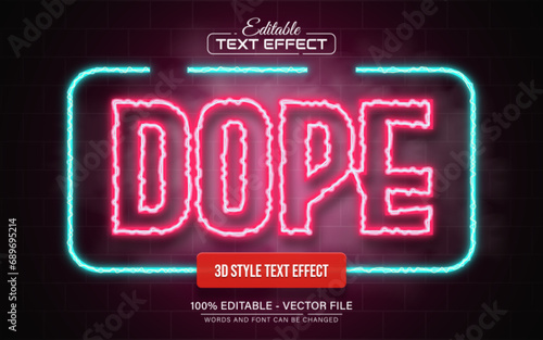 Dope pink line neon light text effect editable