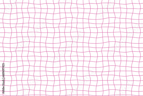 pink checked vector pattern on white background. vector st valentines day simple repeating pattern. doodle sketch background with lines