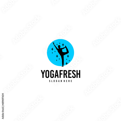 Pilates Women Yoga Healthy Fresh Logo Design